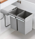  Wesco Double Deluxe. Abfallsammler, Alu Grau. - Mülleimer