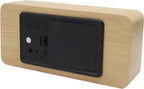  Digitaler Wecker Holz Holzoptik 3D LED Digital Digitaluhr Wanduhr Datum Temperatur 12h 24h USB Alarm Clock Schlafzimmer Büro Dimmbar Zeit Uhr Retoo