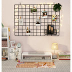  Gitter Pinnwand Metallgitter Deko Wand – Haftnotiztafel Gitter Deko Gitter Wand – Fotogitter Fotowand Metall – Wandgitter Schwarz – Zimmer DIY,Schwarz