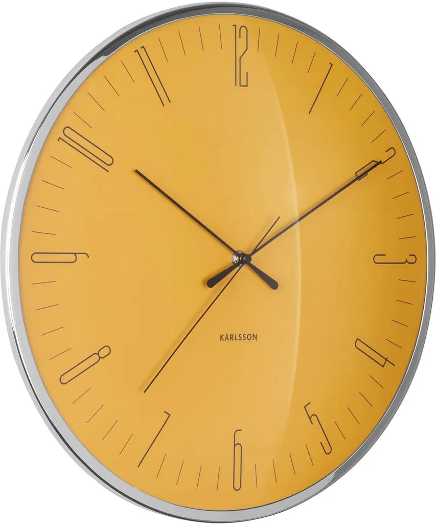 Karlsson Wanduhr 'Dragonfly' Aluminium Curry-gelb, Ø 40 Cm