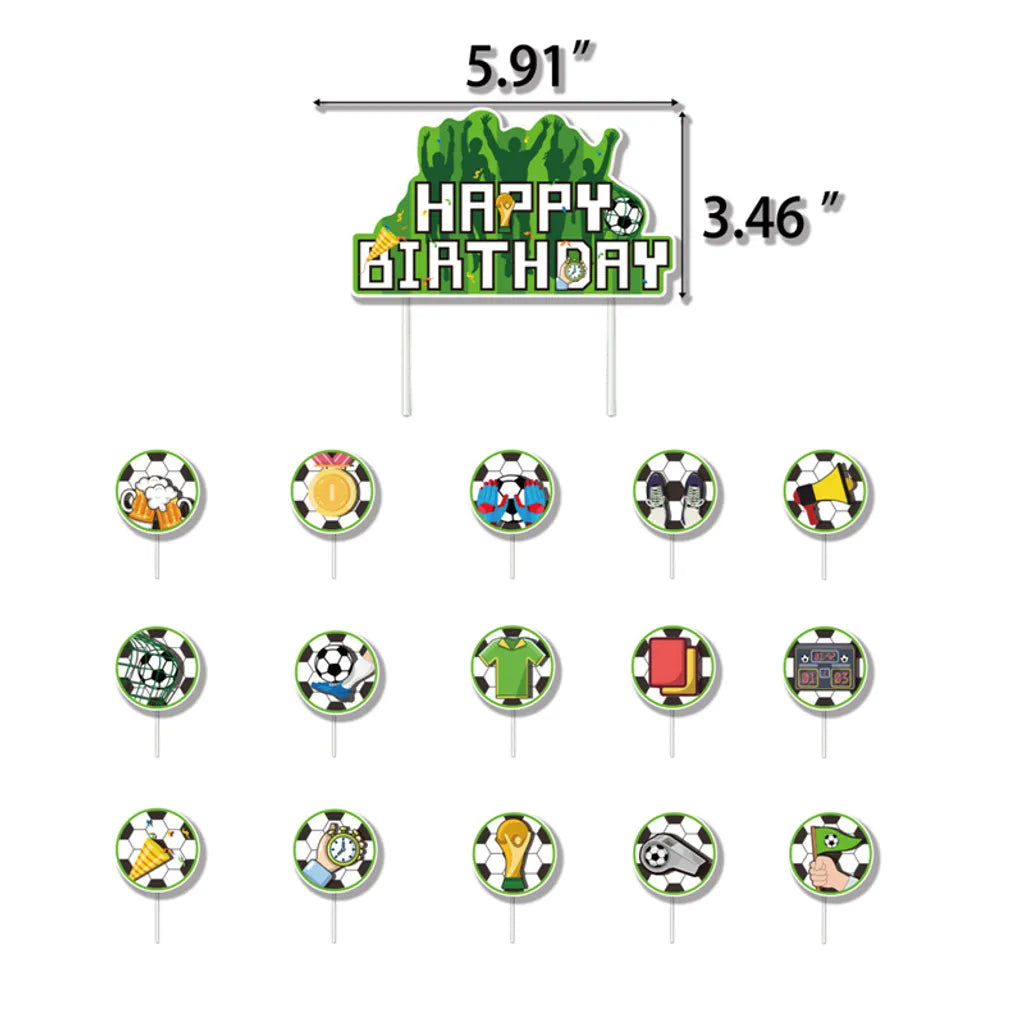  Weltmeisterschaft Fußball Party Supplies Luftballons Geburtstag Deko Ballons Cake Topper Happy Birthday Banner