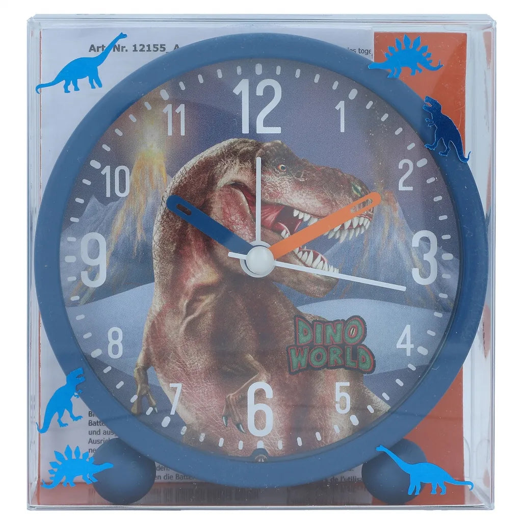  Depesche 12155 Dino World Wecker Blau Dinosaurier T-REX Lautlos Mit Lichtfunktion