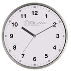  Miraval Wanduhr Uhrwerk Analog AA-Batterie Silber Geräuschlos Kein Ticken Japanisches Lautloses Quarzuhrwerk 420 Gr 250 Mm - 4-MV6072-2