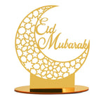  2x Ramadan Eid Mubarak Dekorationen Eid Mubarak Acryl Ornamente Mond Sterne, Ramadan Dekorationen