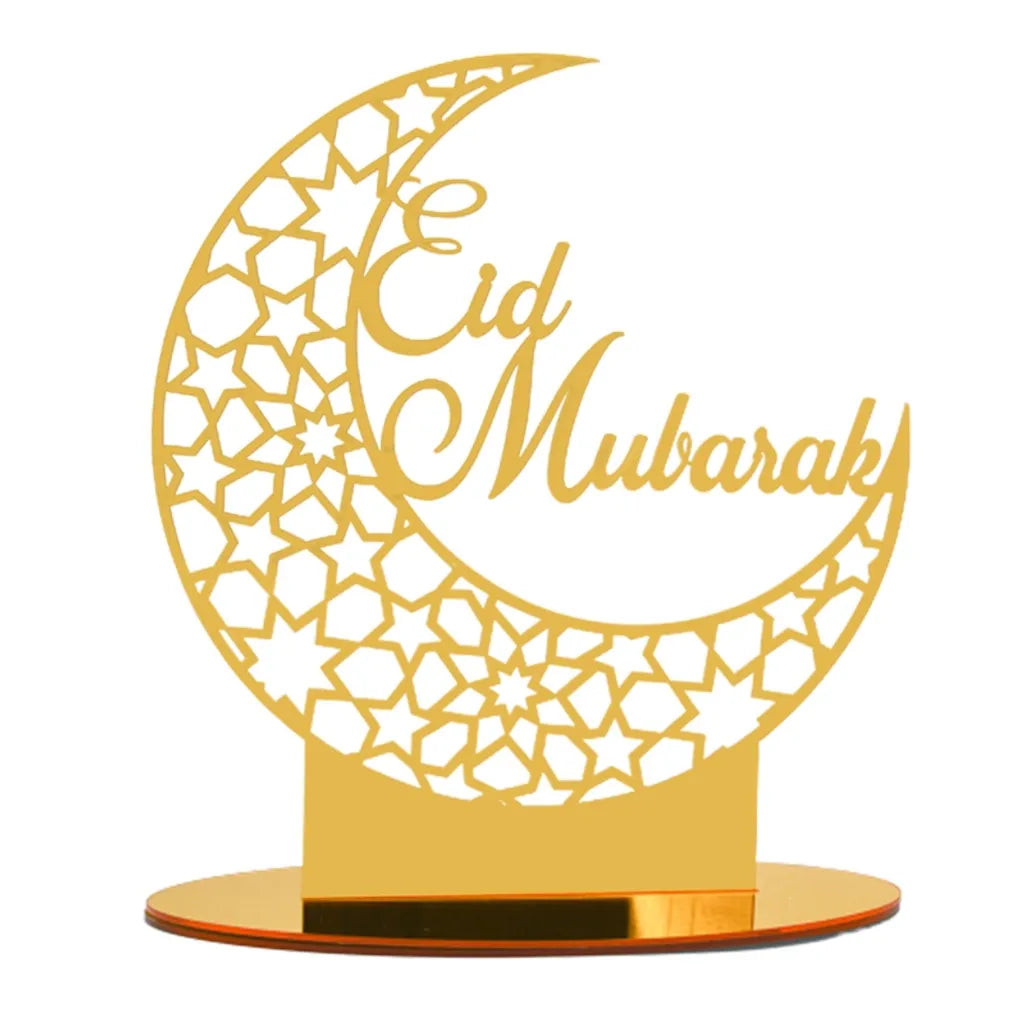  2x Ramadan Eid Mubarak Dekorationen Eid Mubarak Acryl Ornamente Mond Sterne, Ramadan Dekorationen
